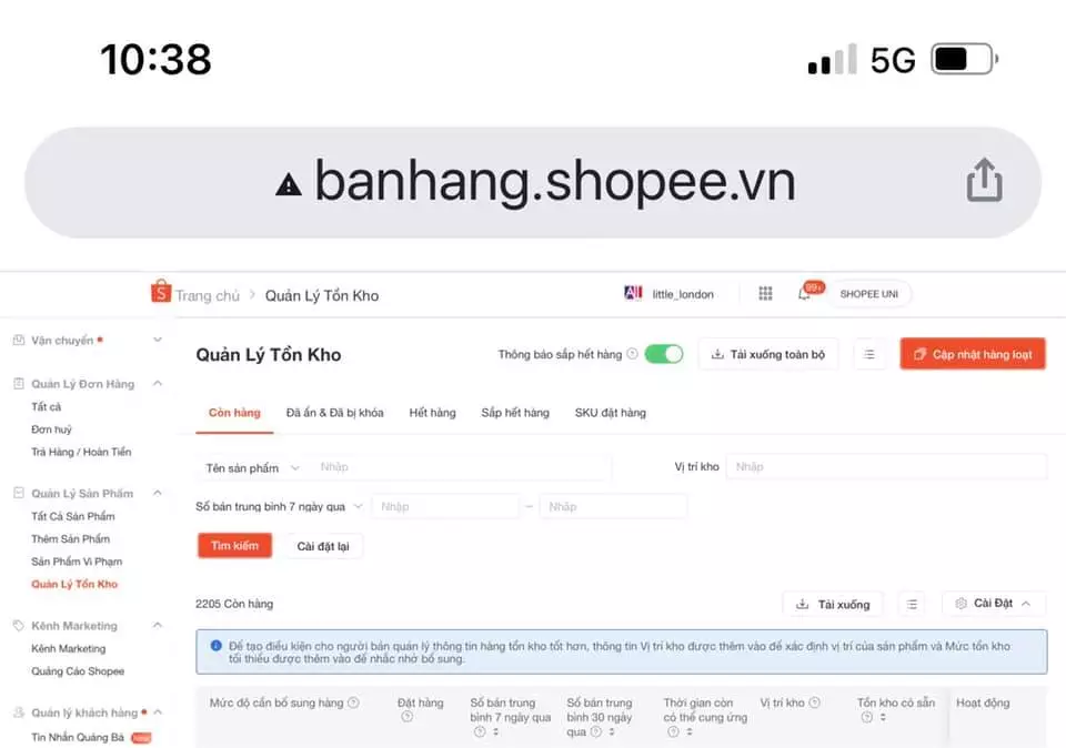 Quản lý tồn kho shopee - Cách ước lượng hàng cần lưu kho