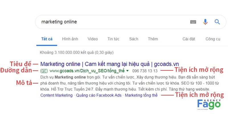 mẫu quảng cáo Google Adwords