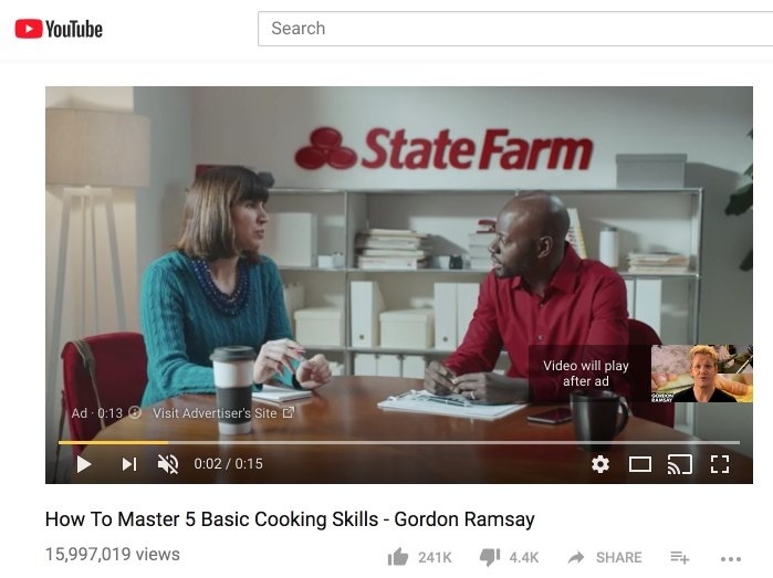 Hình minh họa quảng cáo Non Skippable In-stream Ad