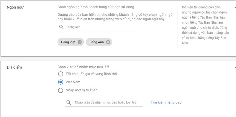 Nên lựa chọn mặc định chọn khoảng không quảng cáo chuẩn