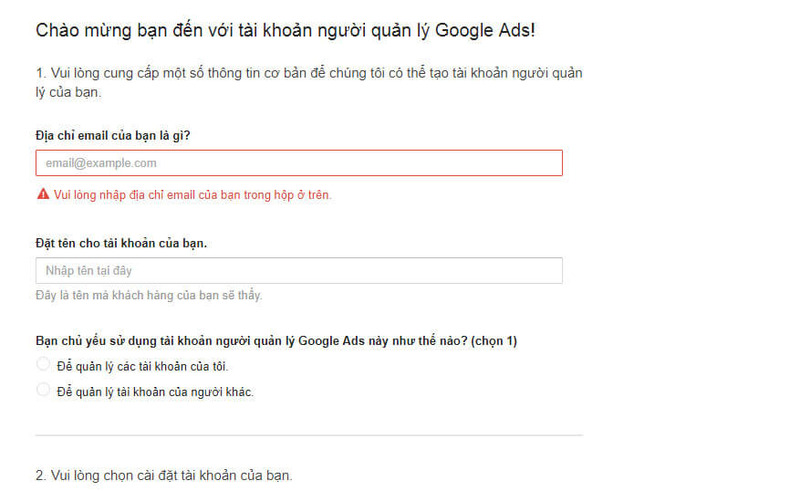 Đăng ký tài khoản MCC