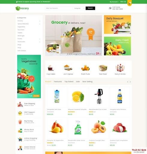 Giao diện website thể hiện đầy đủ các thông tin cơ bản giúp khách hàng tìm hiểm và liên lạc dễ dàng