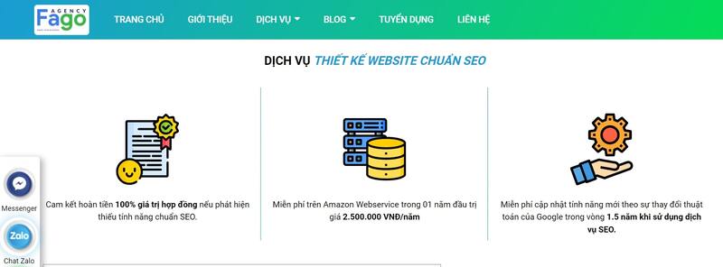 Dịch vụ thiết kế website bất động sản Fago Agency