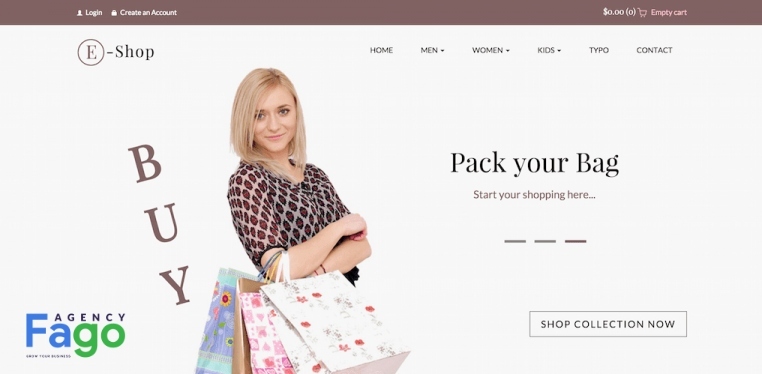 Giao diện website TMĐT kinh doanh online